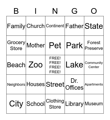 Community Bingo Card