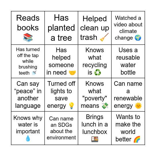 Find Someone Bingo Card