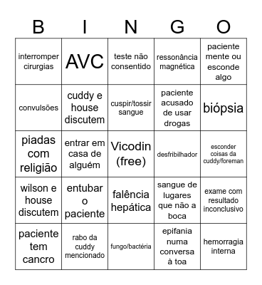 Doutor Casa Bingo Card