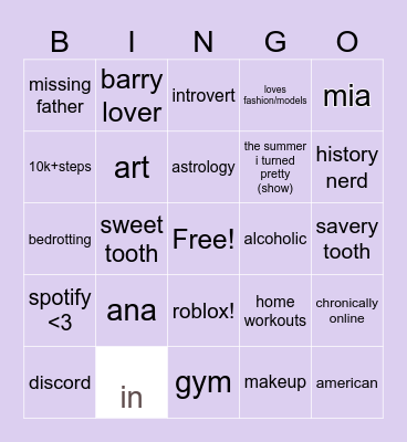 BINGO Card