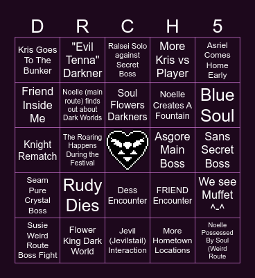 DELTARUNE CHAPTER 5 Bingo Card