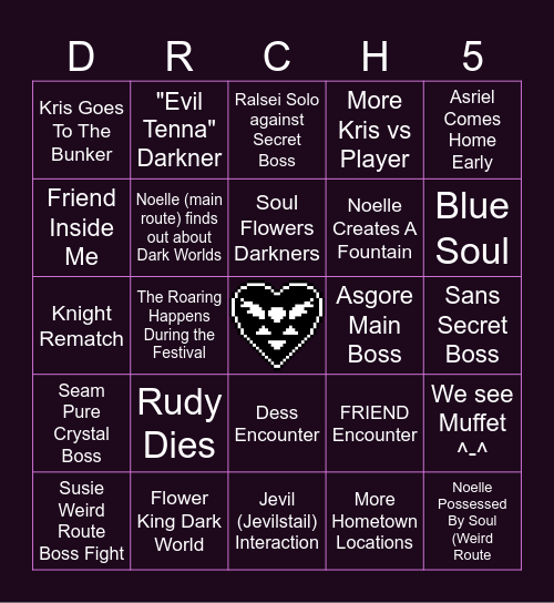 DELTARUNE CHAPTER 5 Bingo Card