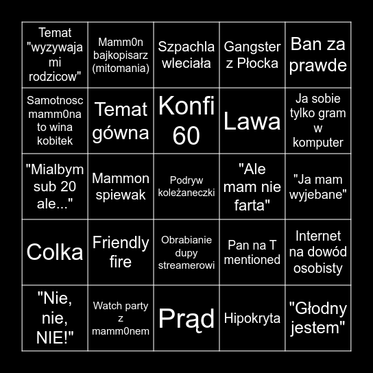 Bingo Mamm0ńskie Bingo Card