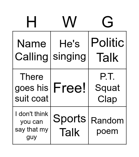 TOUCHSTONE BINGO Card