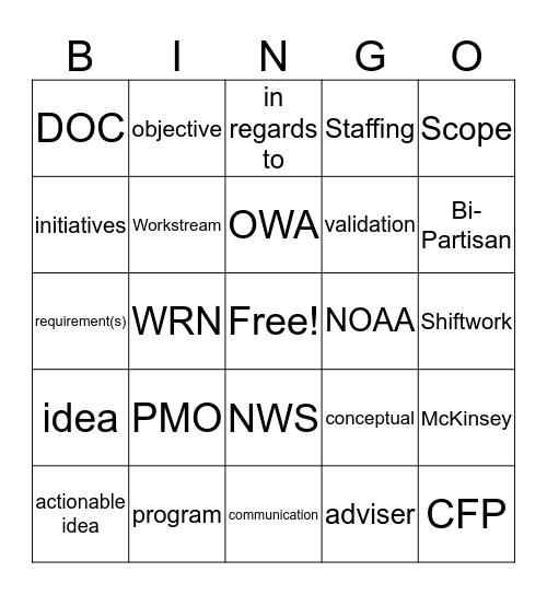 OWC Bingo Card