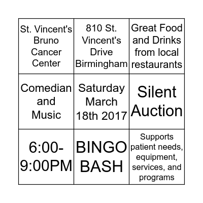 BINGO BASH Bingo Card
