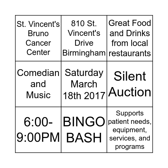 BINGO BASH Bingo Card