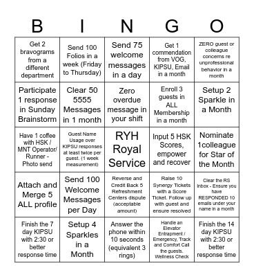 ROYAL SERVICE BINGO 2.0 Bingo Card