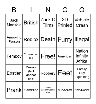 IG reels Bingo!! Bingo Card