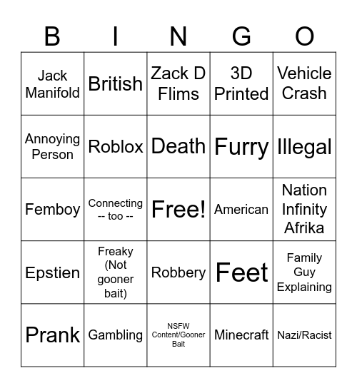 IG reels Bingo!! Bingo Card