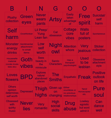 Dont date the Asylum escapee Bingo Card