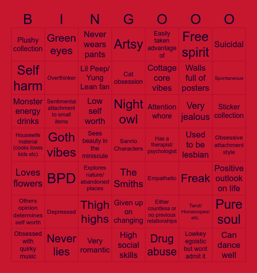 Dont date the Asylum escapee Bingo Card