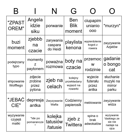 Angelka Bingo RP Bingo Card