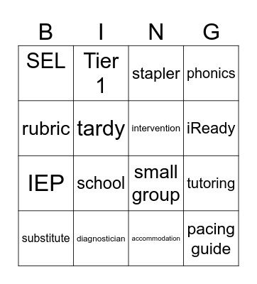 JW Life Bingo Card