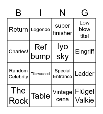 SummerSlam Bingo Card