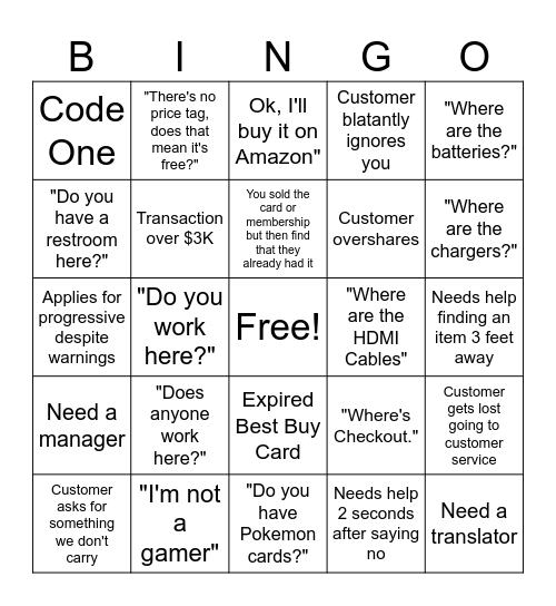 BBY BINGO Card