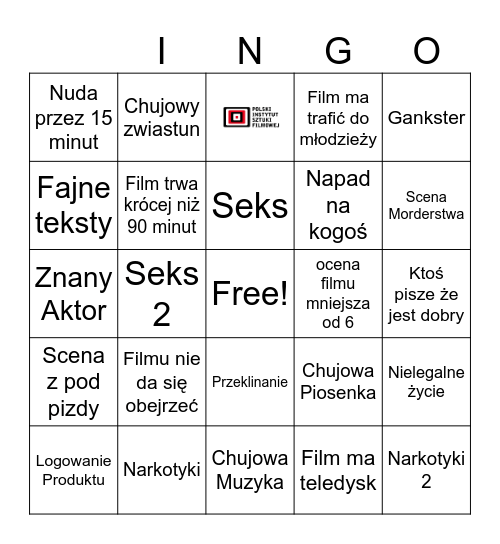 Polskie Filmy Bingo Card