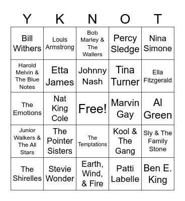 OLDIES BUT GOODIES Bingo Card