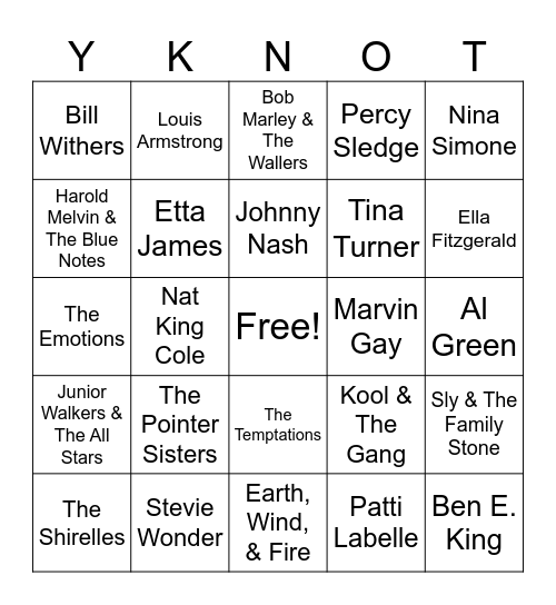 OLDIES BUT GOODIES Bingo Card
