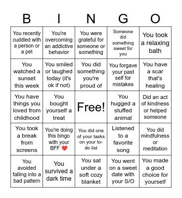 Wholesome bingo Card