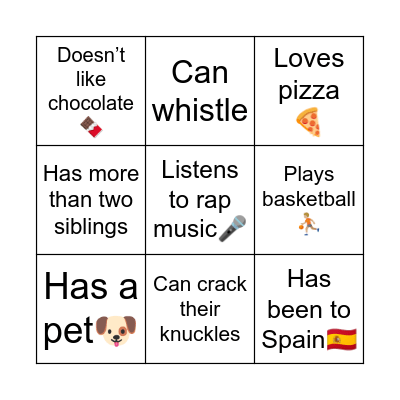 Find someone who… Bingo Card