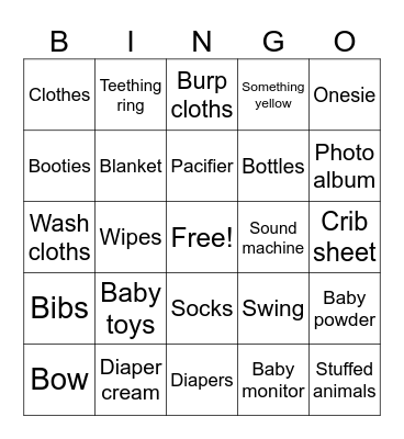 Paislee’s Gifts Bingo Card