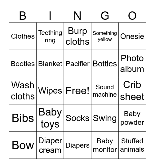 Paislee’s Gifts Bingo Card