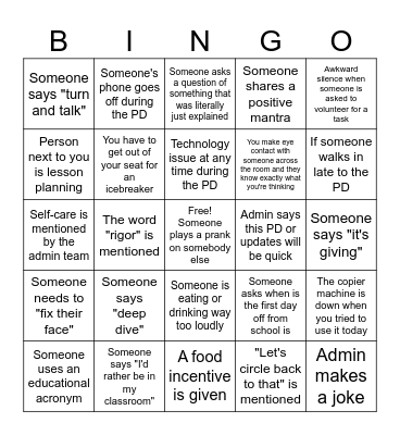 Starr King Back to School Bingo '25-26 Bingo Card