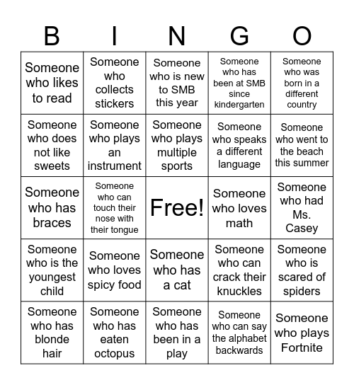 CLASS of 2026 Bingo Card