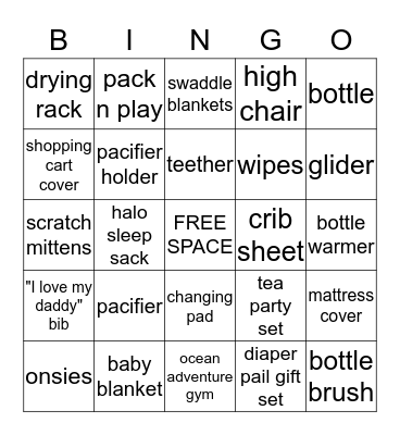 BABY  Bingo Card