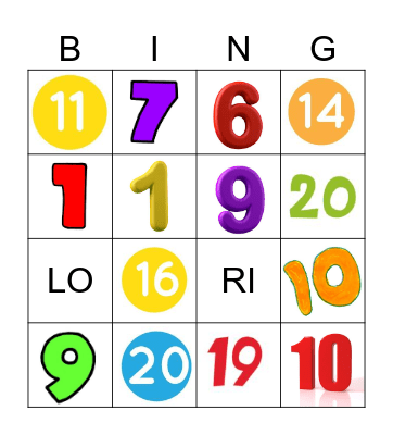 "LOS NÚMEROS SALTARINES Y SUS TRAVESURAS " Bingo Card