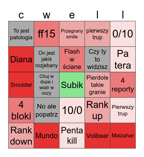 lolowy klasik Bingo Card