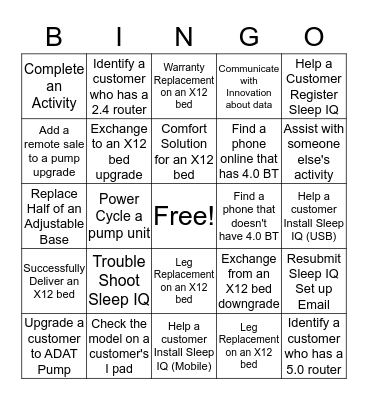 CAM BINGO  Bingo Card
