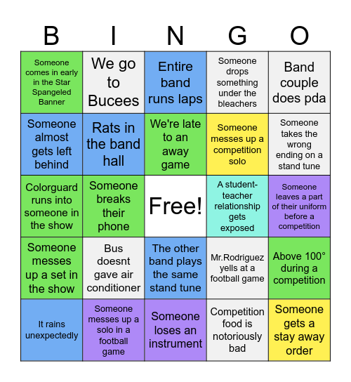 Band BINGO 25-26 Bingo Card