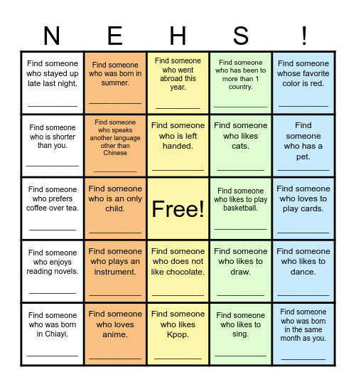 Find Someone Who... Bingo Card