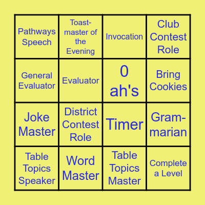 Uncle Sam Functionary Bingo Card