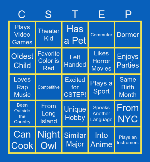 CSTEP BINGO Card