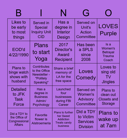 LA's Retirement Bingo! Bingo Card