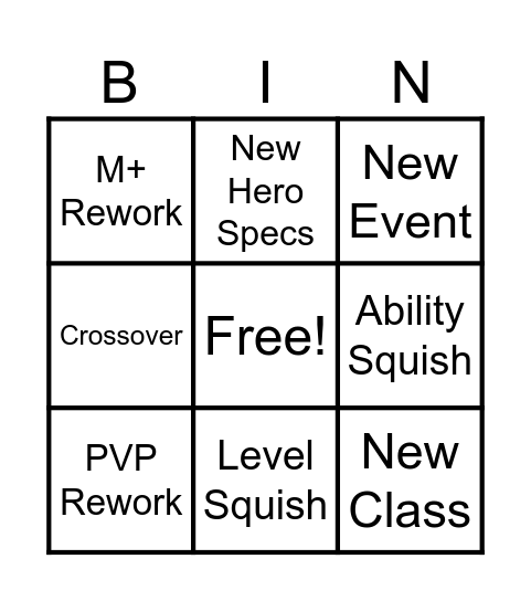 Midnight Features!!! Bingo Card