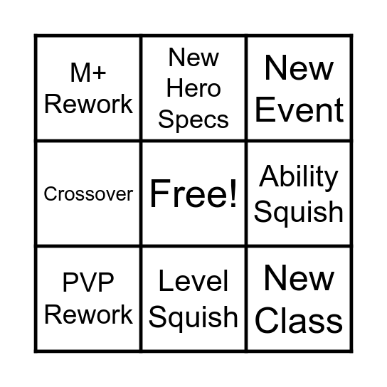 Midnight Features!!! Bingo Card