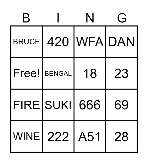 Old Fire Station BINGO Card