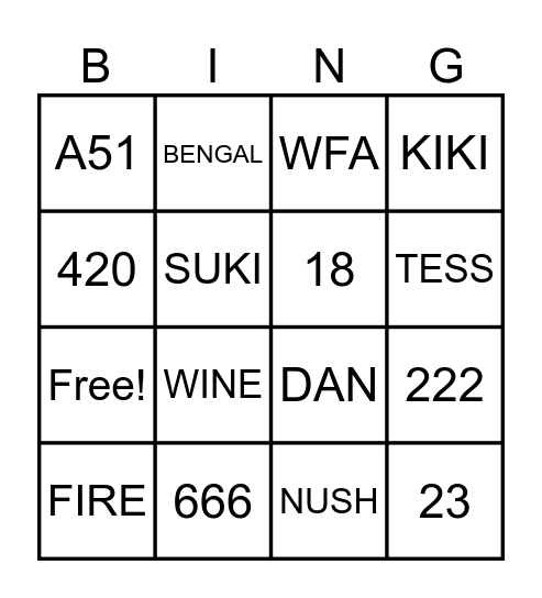 Old Fire Station BINGO Card
