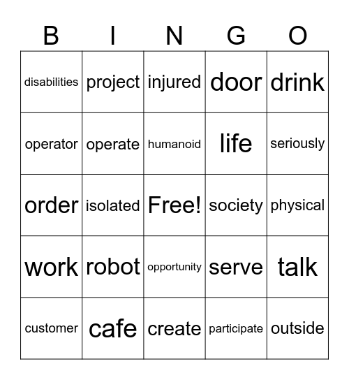 Lesson 8_英コⅠ Bingo Card