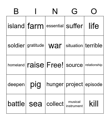 Lesson 10_英コⅠ Bingo Card