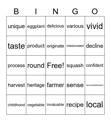 Lesson 6_英コⅡ Bingo Card