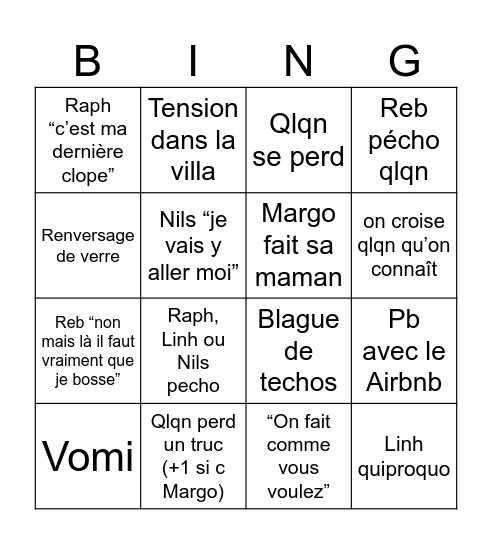 Marseille bb Bingo Card