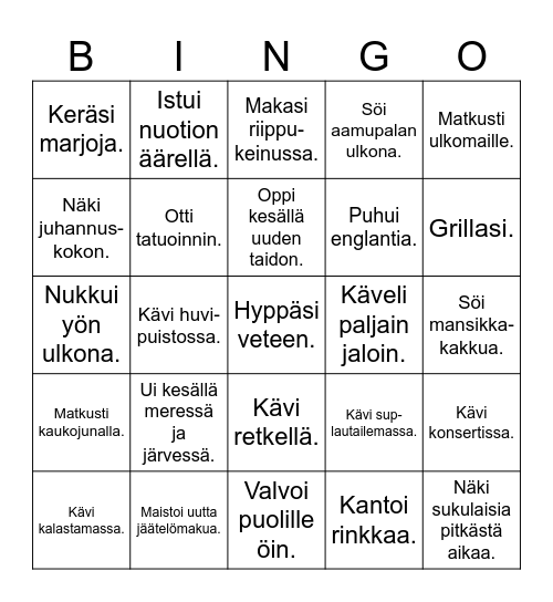 KESÄBINGO Card