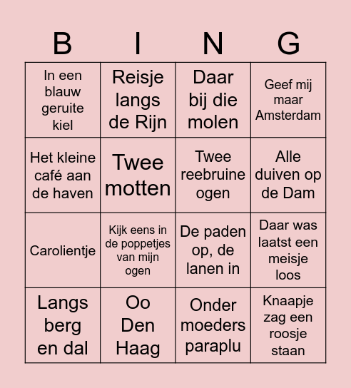 Muziek bing(o) Bingo Card