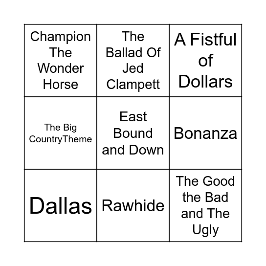 # Country Themes Bingo Card