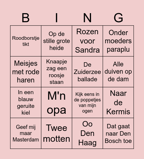 Muziek bing(o) Bingo Card